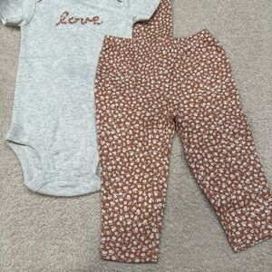 Carter's Brown Floral Baby Pants